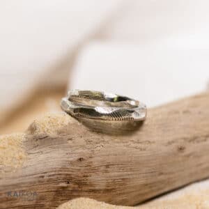 simple textured silver stacker ring