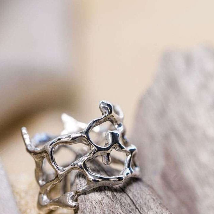 10 things to consider when buying Australian made jewellery - Kaikoa Designs sterling silver ocean inspired coral ring made in Australia