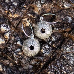 Sea Urchin Earring sleepers sterling silver